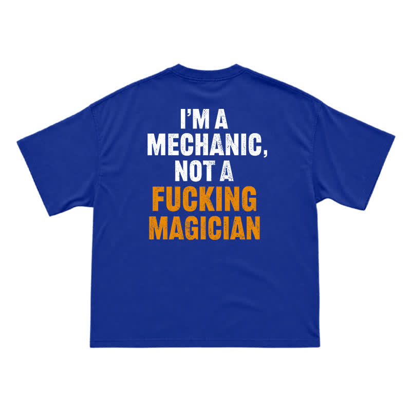 Relaxed Fit Mechanic Attitude Graphic Back Print T-Shirt - Blue - US16-18(2XL) - image 13