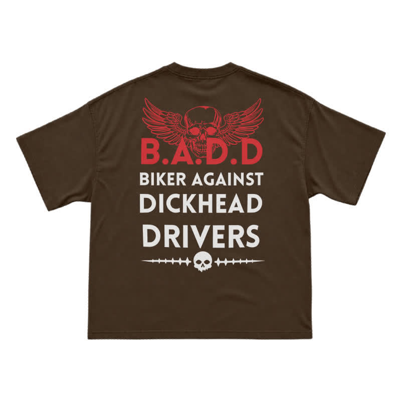 Biker Against Dickhead Drivers Statement Graphic T-Shirt - Coffee - US16-18(2XL) - image 12