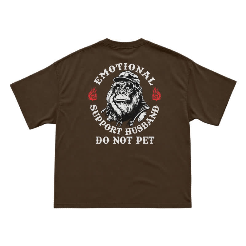 Emotional Support Husband Funny T-Shirt for Men - Coffee - US16-18(2XL) - image 11