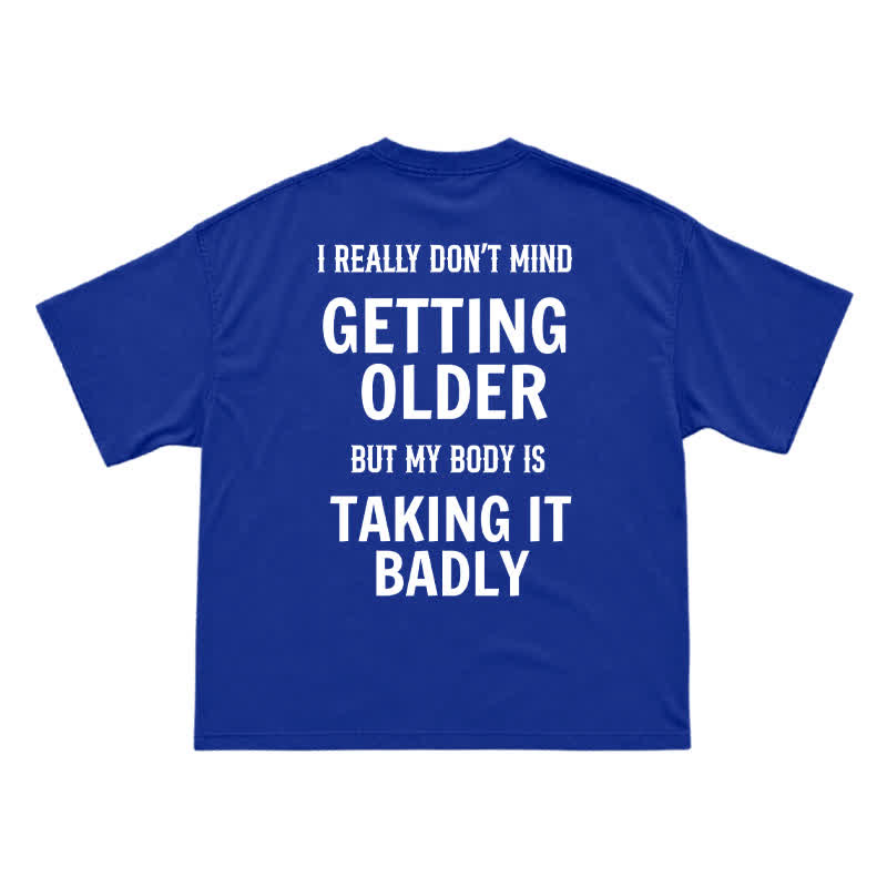Casual Getting Older Humor Back Graphic Crew Neck T-Shirt - Blue - US16-18(2XL) - image 11