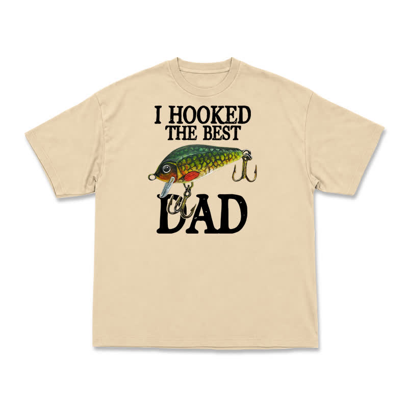 Vintage Inspired Best Dad Fishing Graphic T-Shirt - Apricot - US16-18(2XL) - image 4