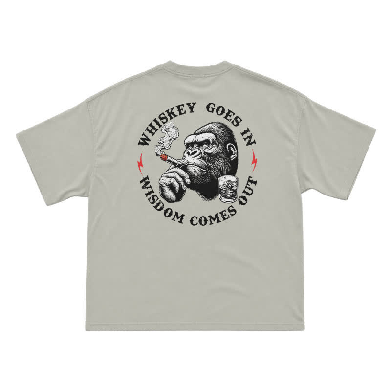 Whiskey Goes In Wisdom Comes Out Funny T-Shirt for Men - Warm Grey - US16-18(2XL) - image 7