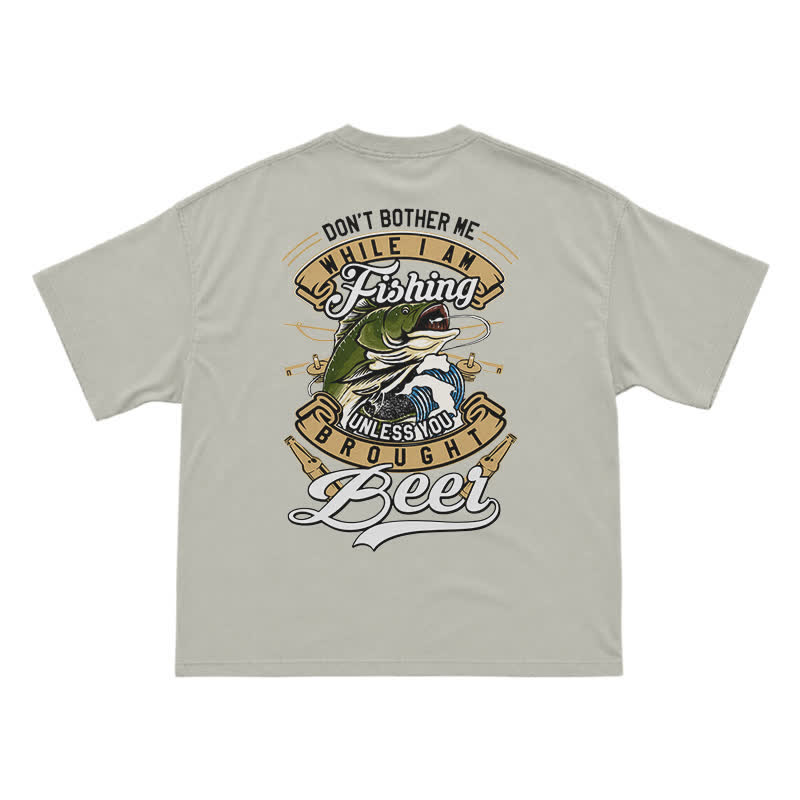 Retro Bass and Bottle Back Print Boxy T-Shirt - Warm Grey - US16-18(2XL) - image 4