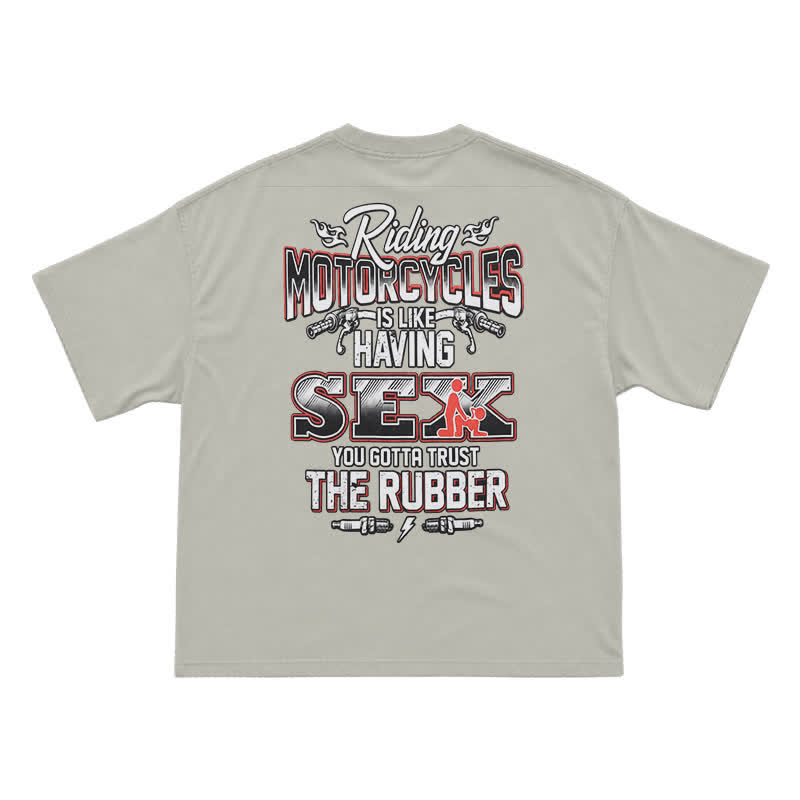 Born To Ride Motorcycle T-Shirt – Funny Biker Gift For Men - Warm Grey - US16-18(2XL) - image 5
