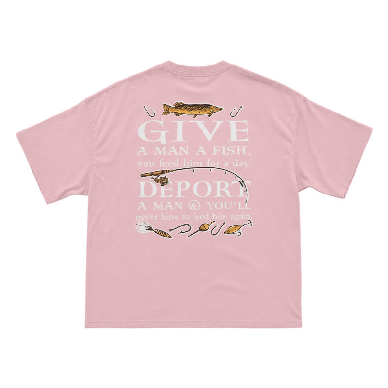 Vintage Fishing Statement Back Print T-Shirt - Pink - US16-18(2XL) - image 4