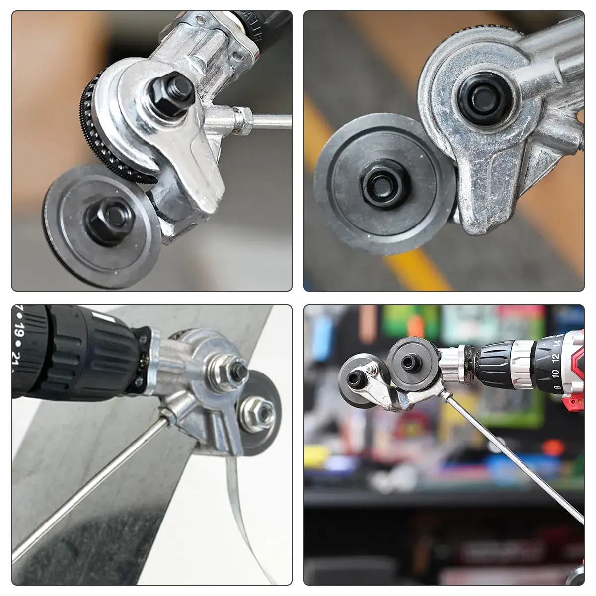Electric Drill Shearing Machine Plate Cutter Metal Nibbler Drill Attachment Tool with 3pcs Wrench - image 4