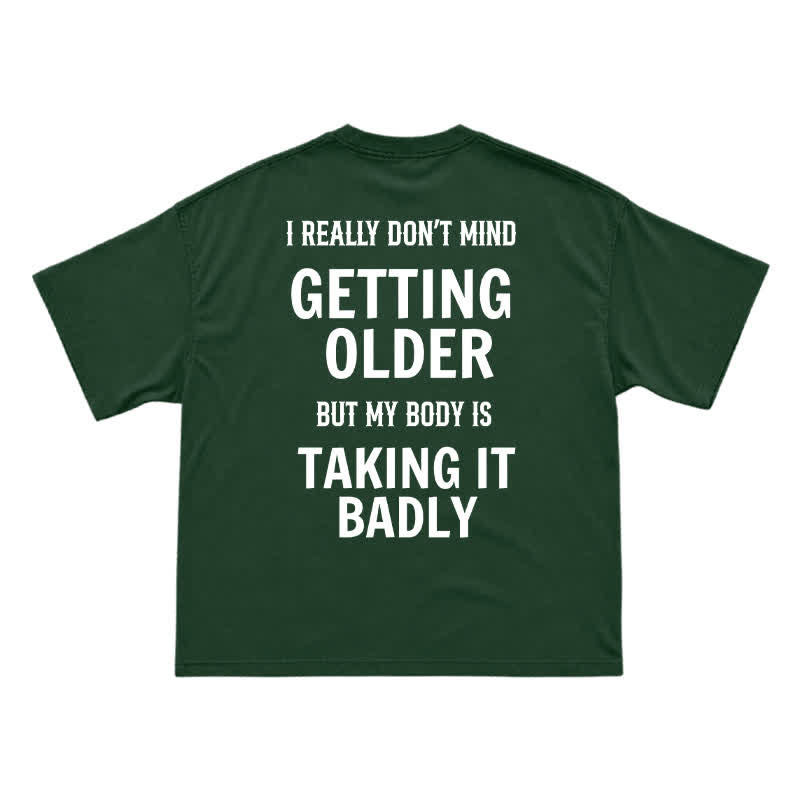 Casual Getting Older Humor Back Graphic Crew Neck T-Shirt - Green - US16-18(2XL) - image 8