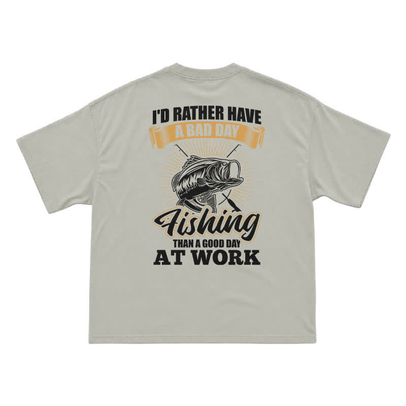 Retro Angler Slogan Back Print Graphic T-Shirt - Warm Grey - US16-18(2XL) - image 3