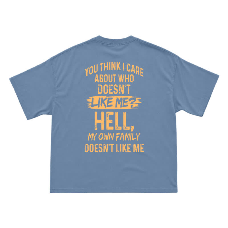 Urban Streetwear Graphic Back Slogan Relaxed Fit T-Shirt - Dusty Blue - US16-18(2XL) - image 11