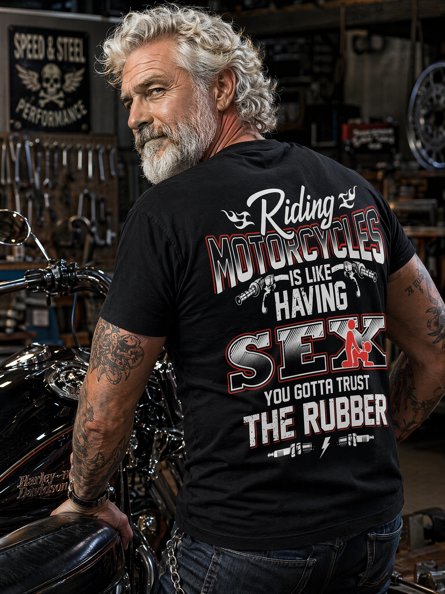 Born To Ride Motorcycle T-Shirt – Funny Biker Gift For Men