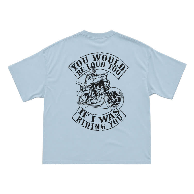 Moto Spirit Oversized Back Print Streetwear T-Shirt - Light Blue - US16-18(2XL) - image 5
