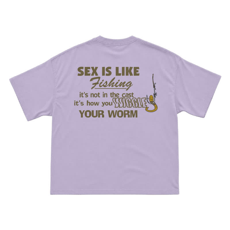 Wiggle Your Worm Graphic Oversized Short Sleeve T-Shirt - Purple - US16-18(2XL) - image 6