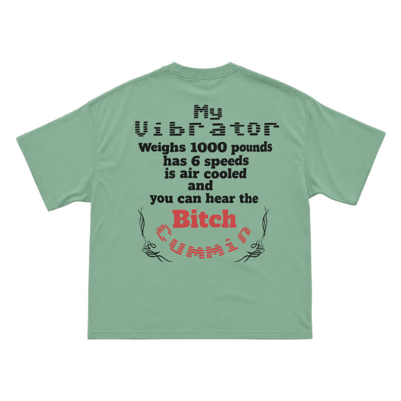 Casual Statement Back Print Crew Neck Cotton T-Shirt - Light Green - US16-18(2XL) - image 7