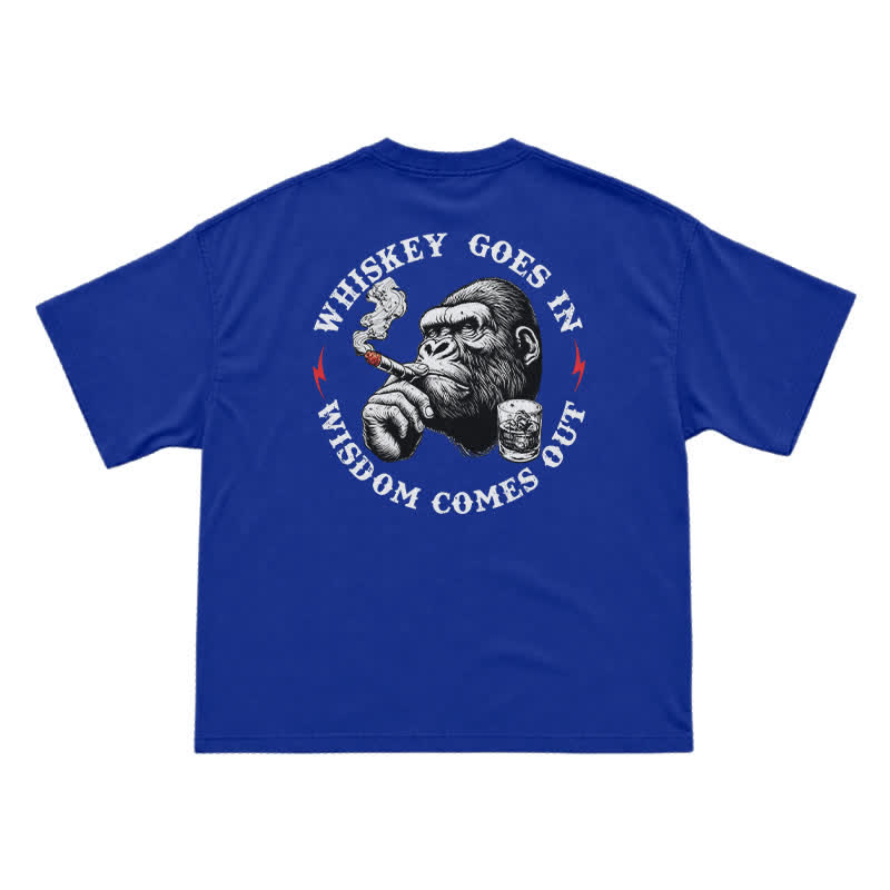 Whiskey Goes In Wisdom Comes Out Funny T-Shirt for Men - Blue - US16-18(2XL) - image 14