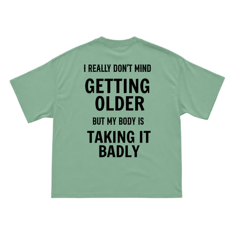 Casual Getting Older Humor Back Graphic Crew Neck T-Shirt - Light Green - US16-18(2XL) - image 12