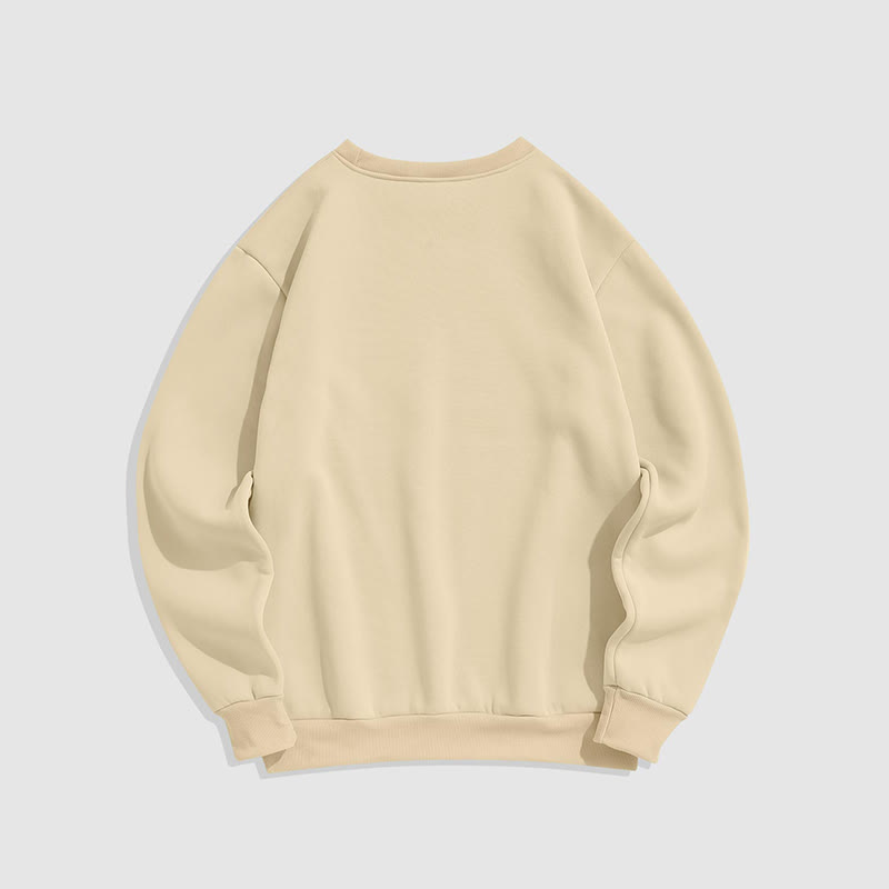 100% Cotton Solid Color Round Neck Casual Fleece Sweatshirt - image 13