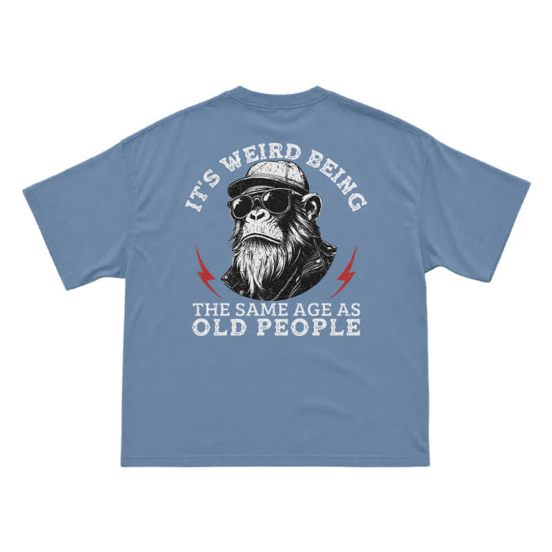 It's Weird Being The Same Age As Old People Funny Gorilla Graphic T-Shirt for Men - Dusty Blue - US16-18(2XL) - image 9