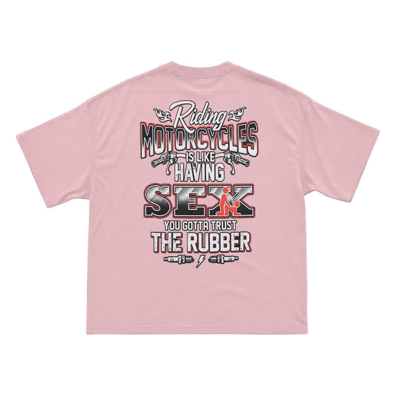 Born To Ride Motorcycle T-Shirt – Funny Biker Gift For Men - Pink - US16-18(2XL) - image 4