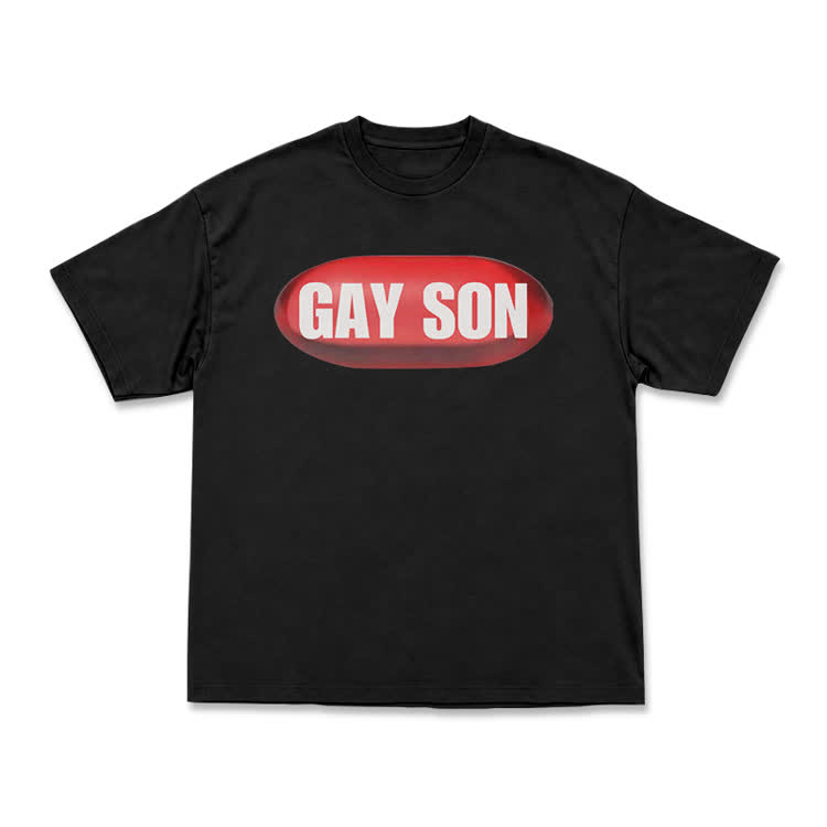Statement Streetwear Gay Son Graphic T-Shirt - Black - US16-18(2XL) - image 3