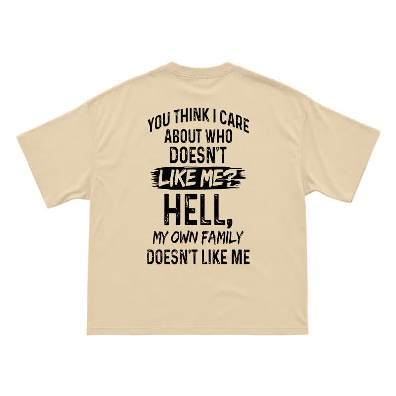 Urban Streetwear Graphic Back Slogan Relaxed Fit T-Shirt - Apricot - US16-18(2XL) - image 4