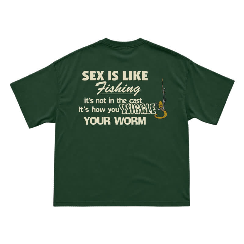 Wiggle Your Worm Graphic Oversized Short Sleeve T-Shirt - Green - US16-18(2XL) - image 13