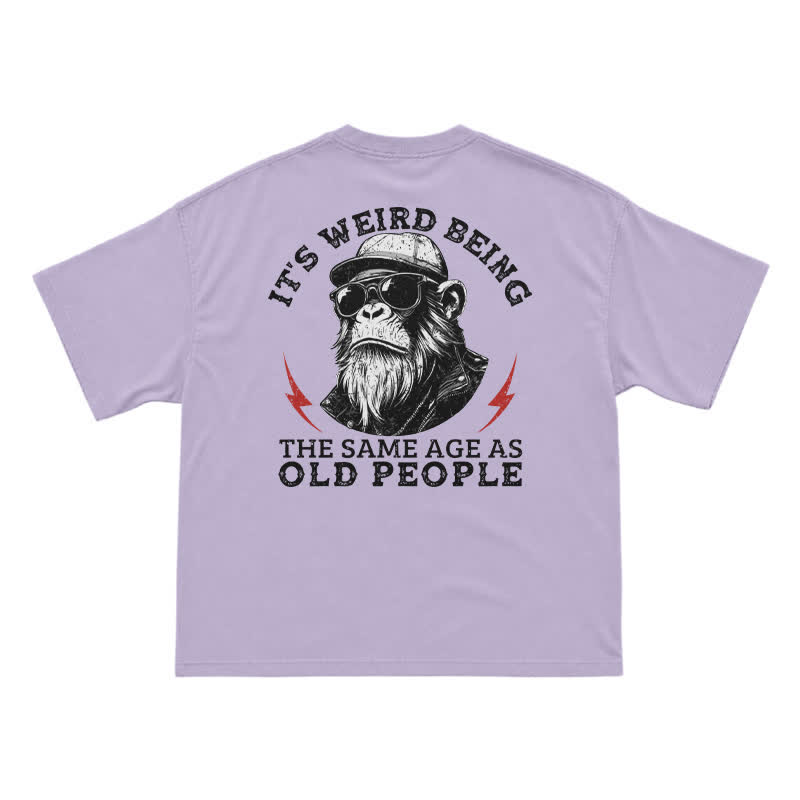 It's Weird Being The Same Age As Old People Funny Gorilla Graphic T-Shirt for Men - Purple - US16-18(2XL) - image 8