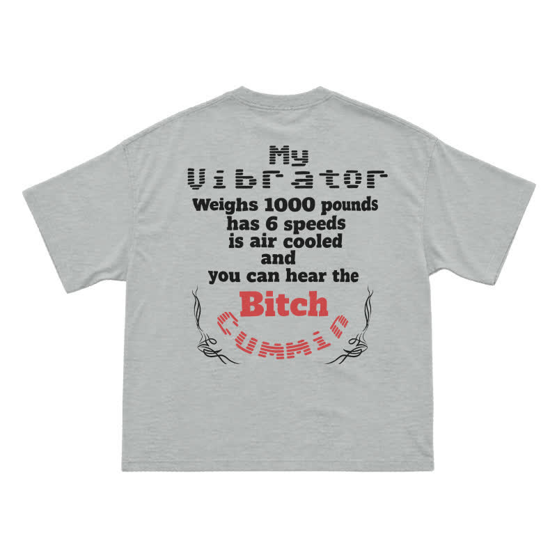 Casual Statement Back Print Crew Neck Cotton T-Shirt - Grey - US16-18(2XL) - image 10