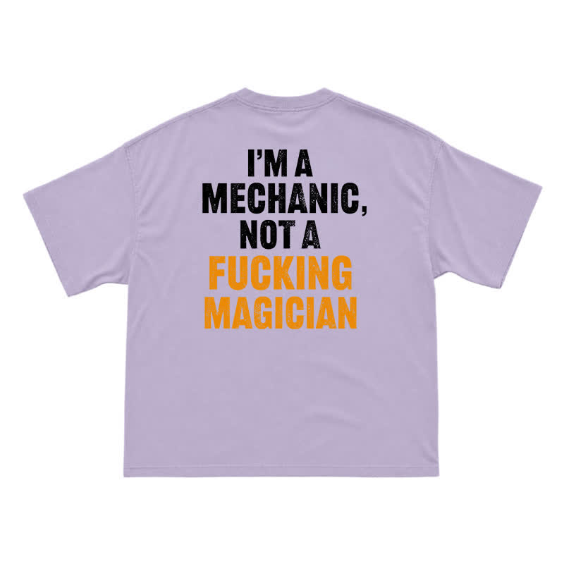 Relaxed Fit Mechanic Attitude Graphic Back Print T-Shirt - Purple - US16-18(2XL) - image 8