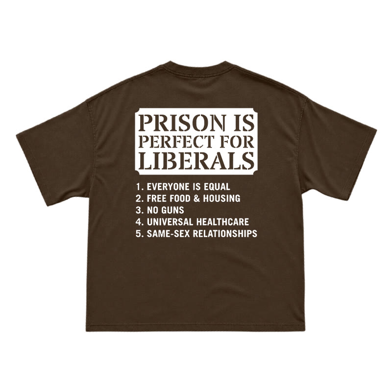 Streetwear Slogan Graphic Crewneck Tee with Bold Back Print - Coffee - US16-18(2XL) - image 10