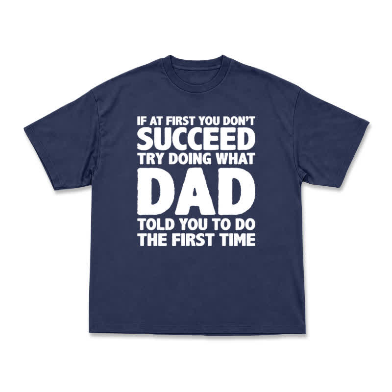 Casual Bold Slogan Graphic Cotton Blend T-Shirt - Navy Blue - US16-18(2XL) - image 5