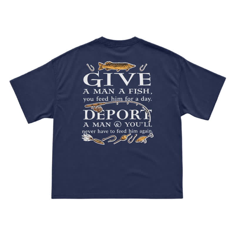 Vintage Fishing Statement Back Print T-Shirt - Navy Blue - US16-18(2XL) - image 10