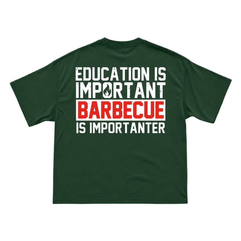 Street Casual Barbecue Slogan Back Print Unisex T-Shirt - Green - US16-18(2XL) - image 14