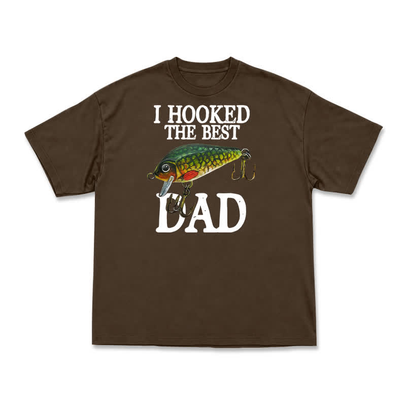 Vintage Inspired Best Dad Fishing Graphic T-Shirt - Coffee - US16-18(2XL) - image 15