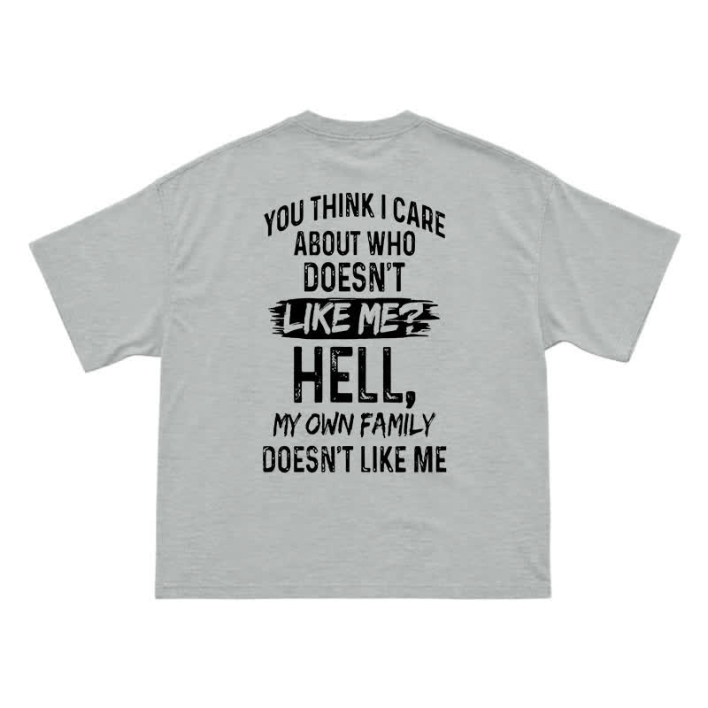 Urban Streetwear Graphic Back Slogan Relaxed Fit T-Shirt - Grey - US16-18(2XL) - image 8