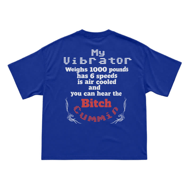 Casual Statement Back Print Crew Neck Cotton T-Shirt - Blue - US16-18(2XL) - image 12