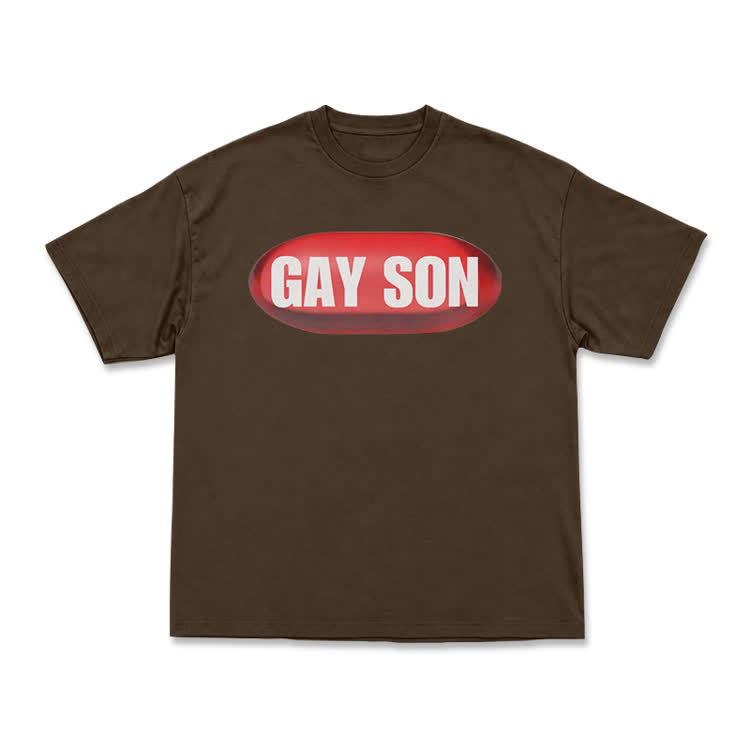 Statement Streetwear Gay Son Graphic T-Shirt - Coffee - US16-18(2XL) - image 13