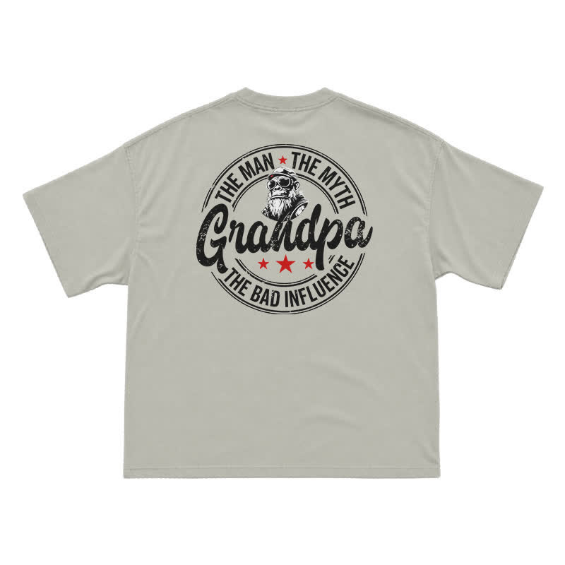 The Man The Myth Grandpa Funny Graphic T-Shirt for Men | Grandpa Humor Tee - Warm Grey - US16-18(2XL) - image 6