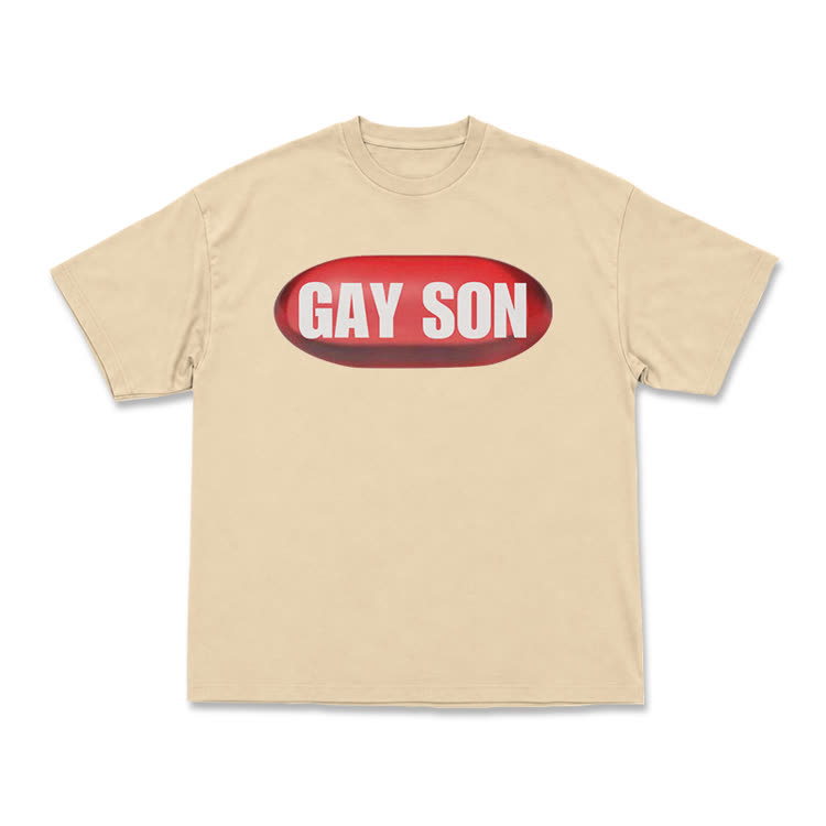 Statement Streetwear Gay Son Graphic T-Shirt - Apricot - US16-18(2XL) - image 5