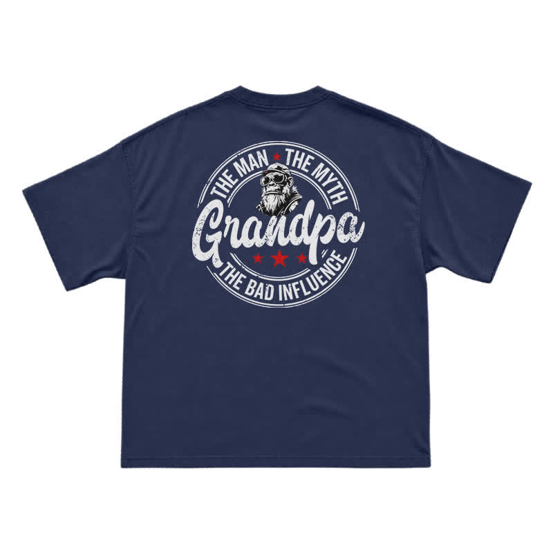 The Man The Myth Grandpa Funny Graphic T-Shirt for Men | Grandpa Humor Tee - Navy Blue - US16-18(2XL) - image 13