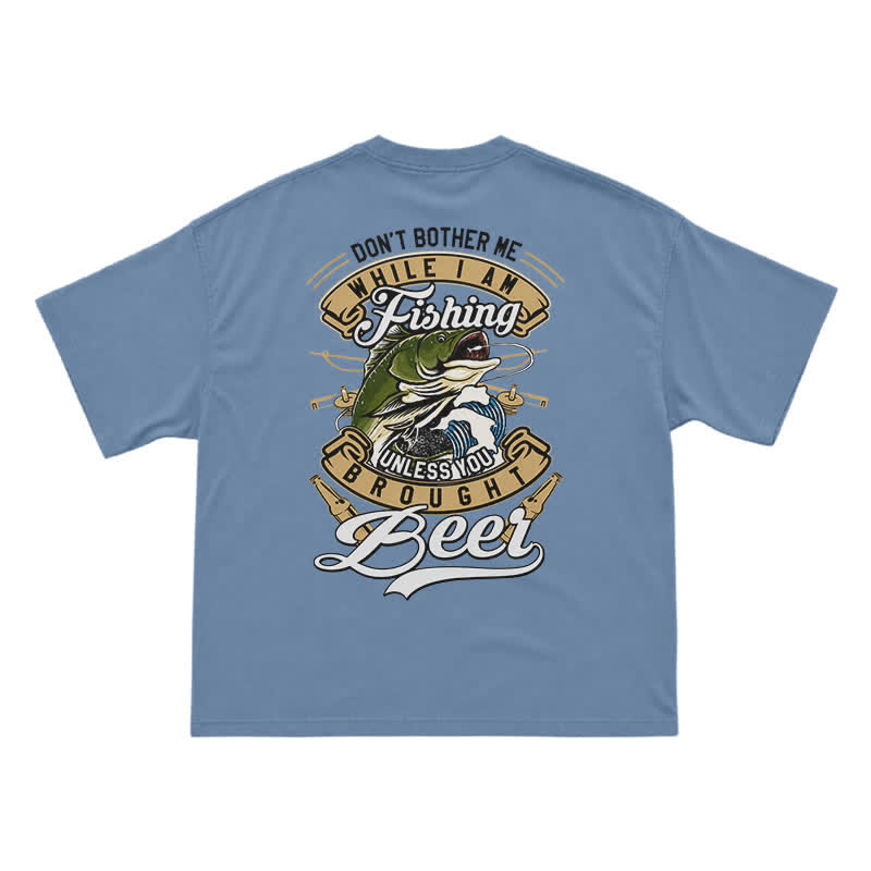 Retro Bass and Bottle Back Print Boxy T-Shirt - Dusty Blue - US16-18(2XL) - image 11