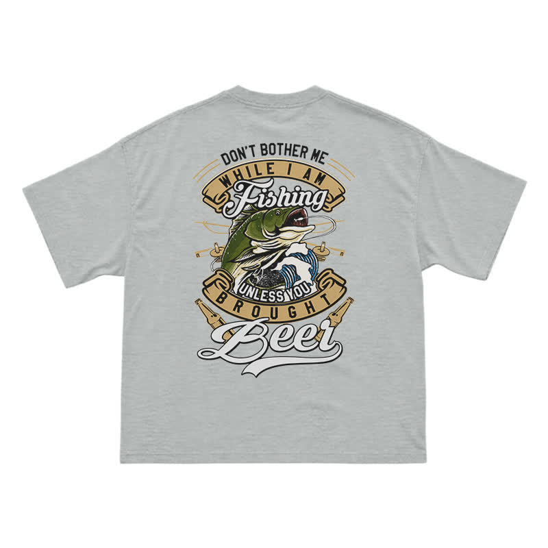 Retro Bass and Bottle Back Print Boxy T-Shirt - Grey - US16-18(2XL) - image 8