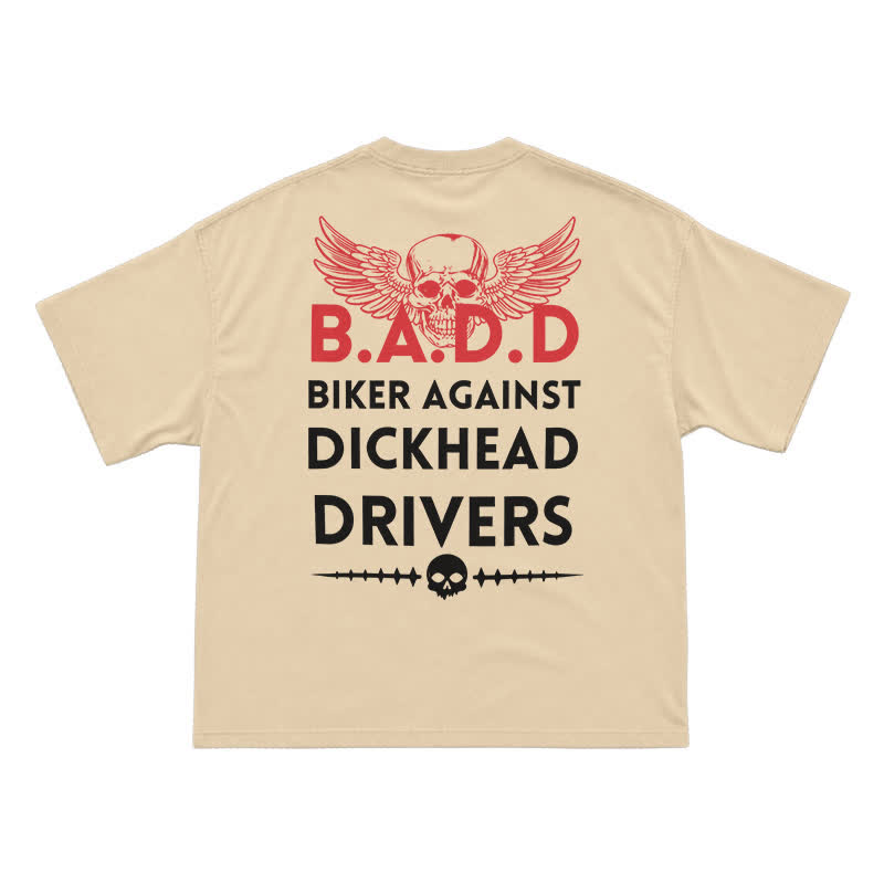 Biker Against Dickhead Drivers Statement Graphic T-Shirt - Apricot - US16-18(2XL) - image 6