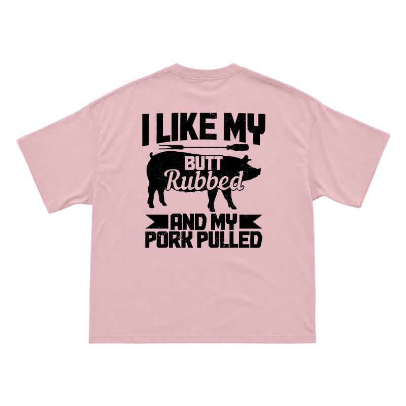 Casual Vintage Pig Silhouette Smoker Party T-Shirt - Pink - US16-18(2XL) - image 4