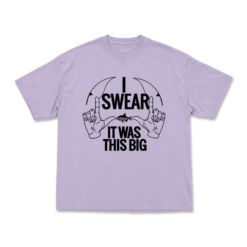 I Swear It Was This Big Fishing Graphic Casual T-Shirt - Purple - US16-18(2XL) - image 10