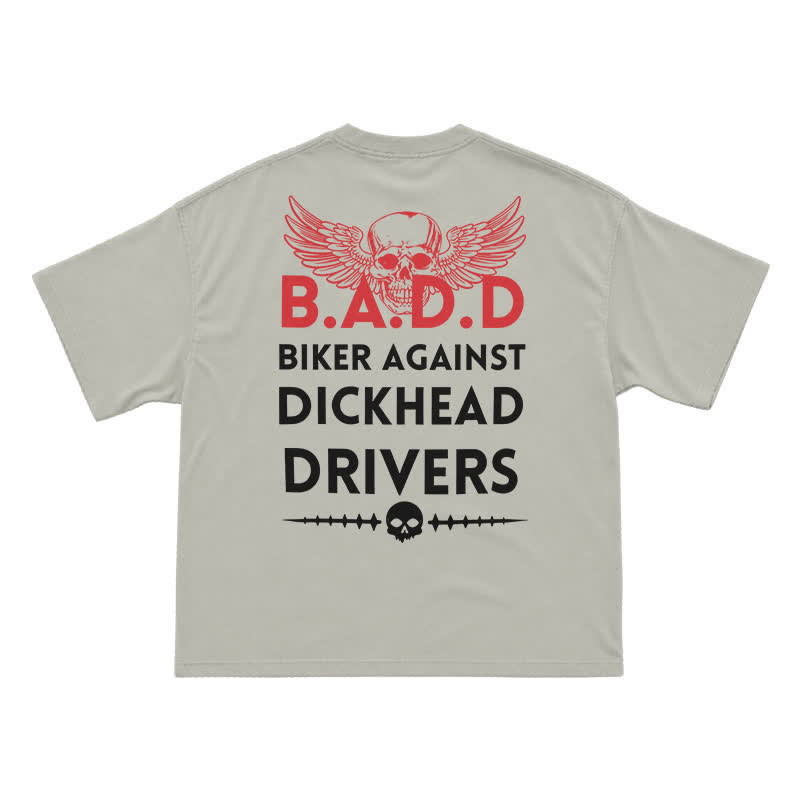 Biker Against Dickhead Drivers Statement Graphic T-Shirt - Warm Grey - US16-18(2XL) - image 7