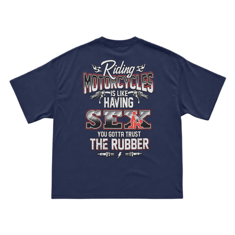Born To Ride Motorcycle T-Shirt – Funny Biker Gift For Men - Navy Blue - US16-18(2XL) - image 8