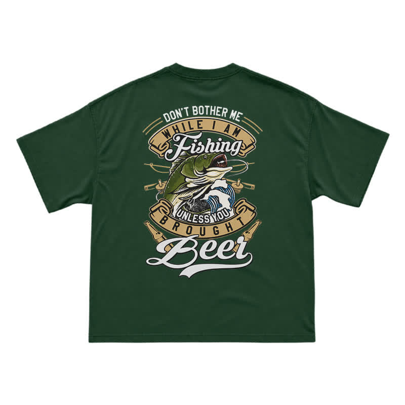 Retro Bass and Bottle Back Print Boxy T-Shirt - Green - US16-18(2XL) - image 9