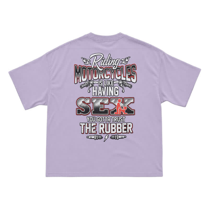 Born To Ride Motorcycle T-Shirt – Funny Biker Gift For Men - Purple - US16-18(2XL) - image 13