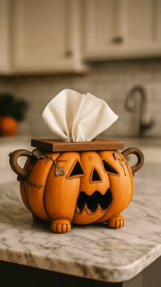 Pumpkin Tissue Holder
