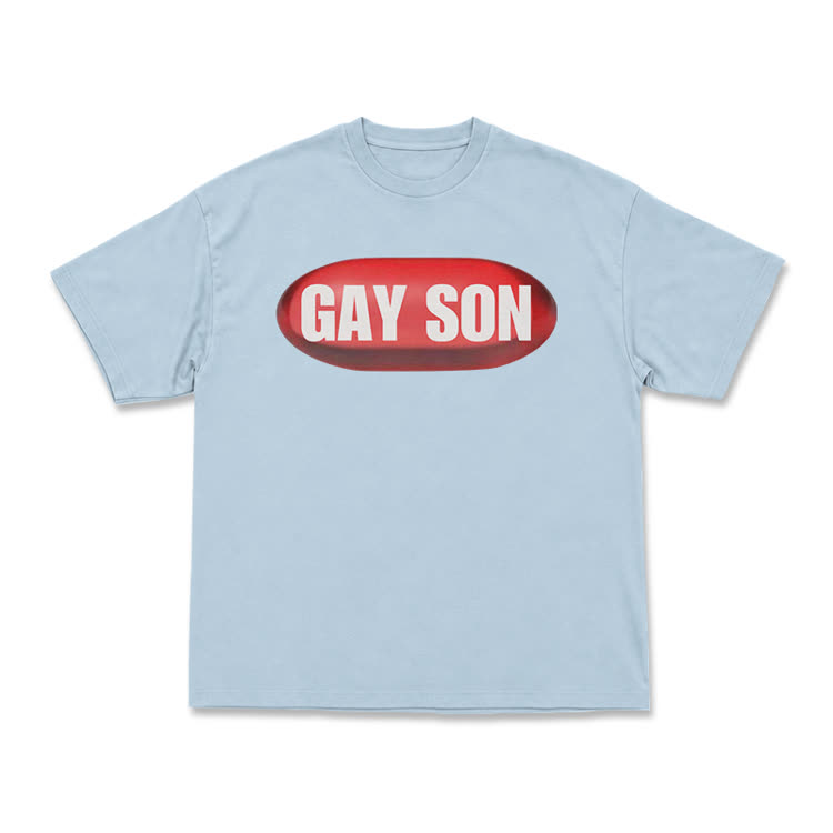 Statement Streetwear Gay Son Graphic T-Shirt - Light Blue - US16-18(2XL) - image 6